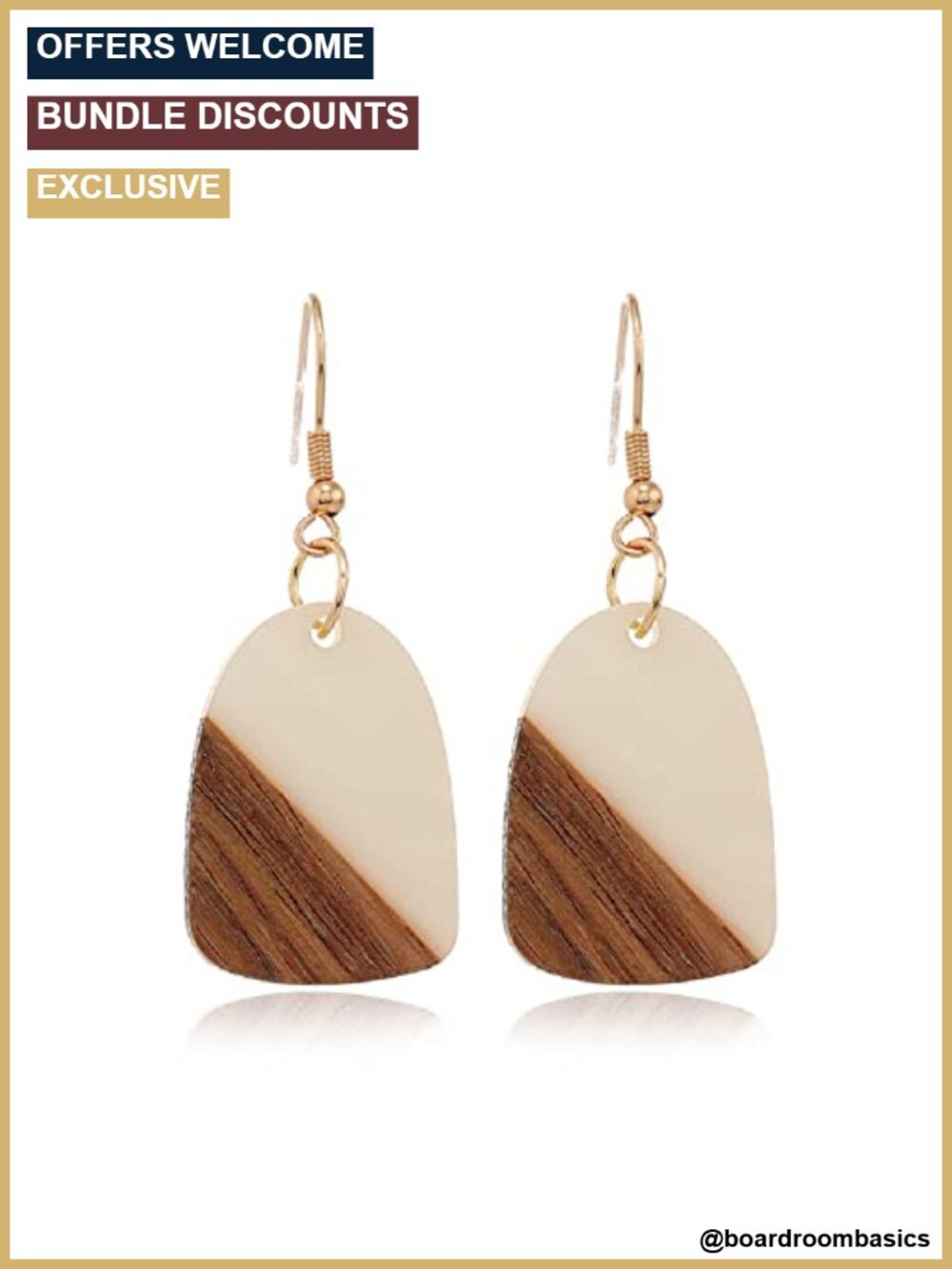 Natural Wood Resin Bar Drop Dangle Earrings Women Geometric Leopard Statement